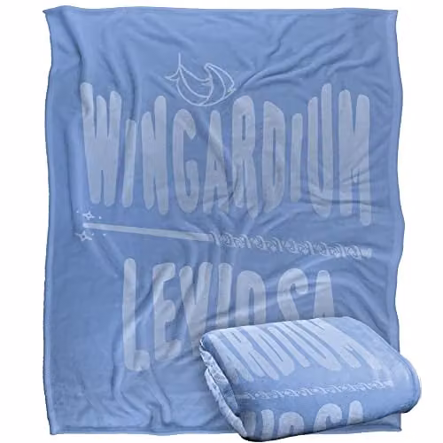 Warner Brothers Harry Potter Hogwarts School Leviosa Fluffy Fleece Blanket, Multicolour, W/D/H: 152 x 127 cm