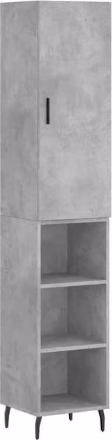 Berkfield Home Highboard in Concrete Grey, H 180 x W 34.5 x D 34 cm – 1
