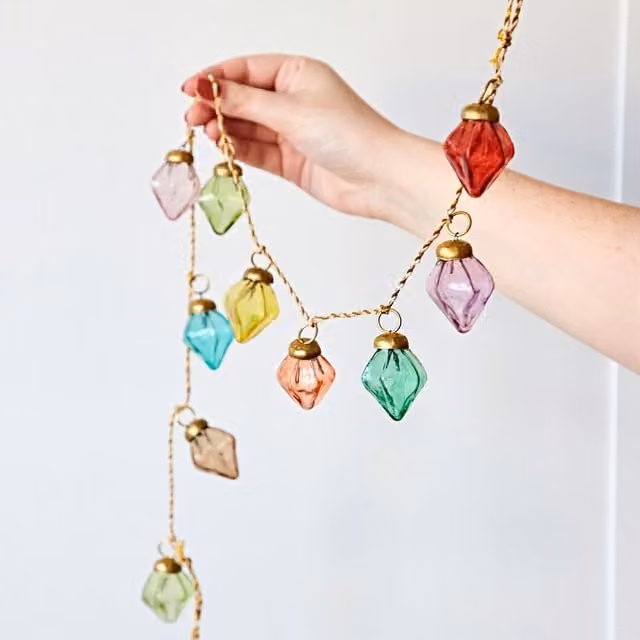 Paper High Mirai Pendent Multicolour Reclaimed Glass Bauble Garland – 1