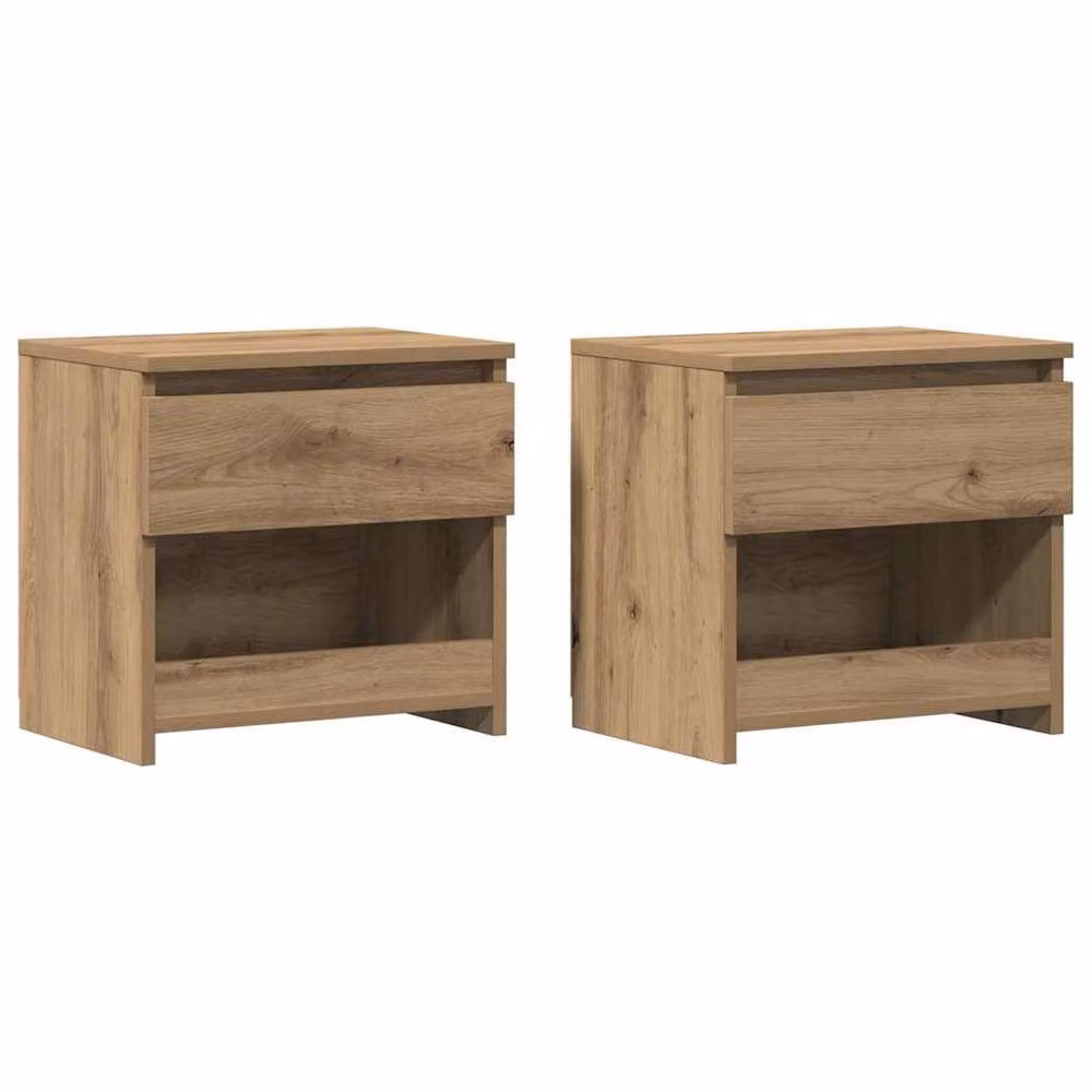 Berkfield Home Elegant Bedside Cabinets, 2 Piece Set in Artisan Oak Brown, W/D/H: 40 x 30 x 39 cm – 3