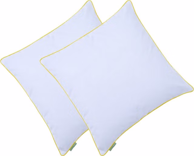 Gardenista Yellow and White Square Garden Scatter Cushions, Set of 2, W/D/H: 45 x 45 x 45 cm