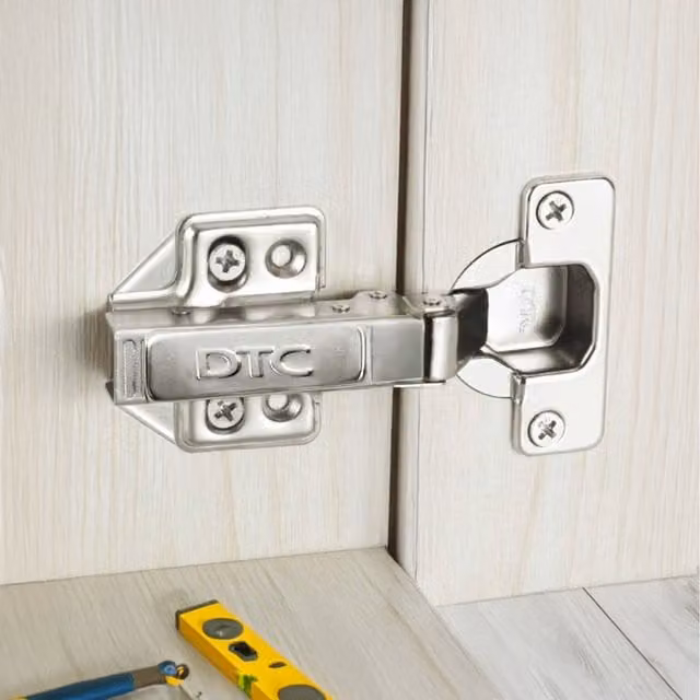 Lifeideas Set of 2 Soft Close Clip On Spring Cabinet Door Hinges, Nickel Plated Silver, 35mm