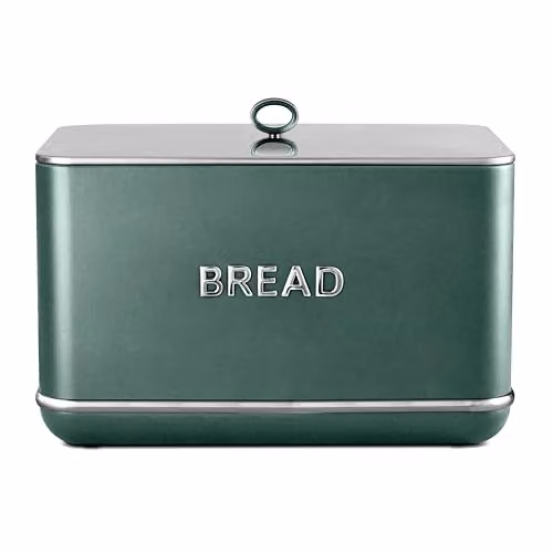 Tower Renaissance Airtight Metal Bread Bin, Green, 16L Capacity