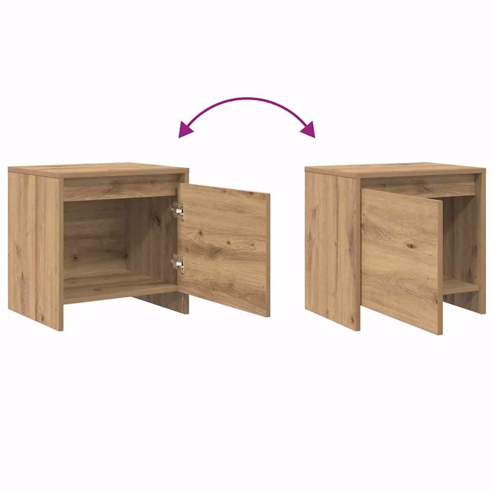 Berkfield Home Traditional Bedside Cabinet in Artisan Oak Brown Engineered Wood – 3