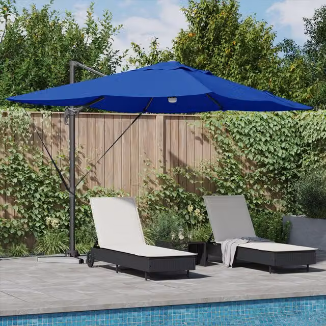 Berkfield Home Azure Blue Cantilever Garden Umbrella with Polyester Canopy – 1