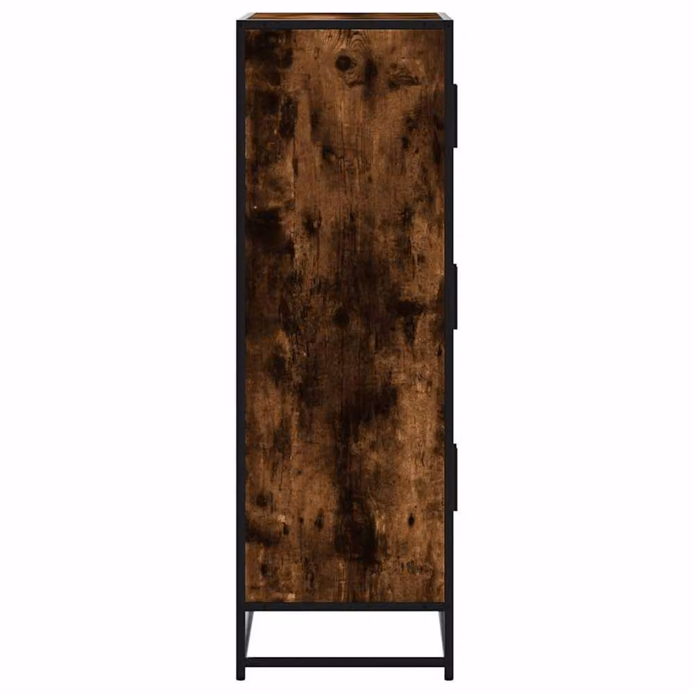 Berkfield Home Industrial Highboard in Smoked Oak and Brown, W/D/H: 68 x 35 x 106.5 cm – 4