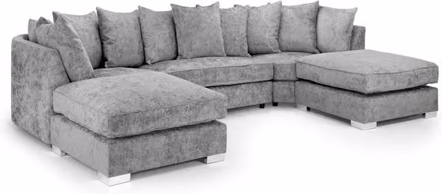 Snugg Furniture UK Limited London U Shape Scatter Back Corner Sofa in Grey