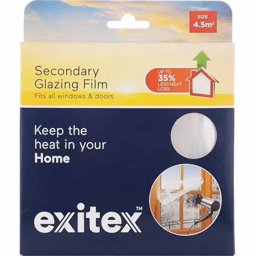 Exitex Transparent Self-Adhesive Thermal Insulating Window Film, W: 1.5 m, H: 3 m – 1