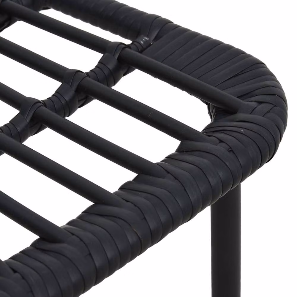 Berkfield Home Set of 2 Modern Black Poly Rattan and Steel Garden Chairs H 90 cm x W 53.5 cm x D 66.5 cm – 6