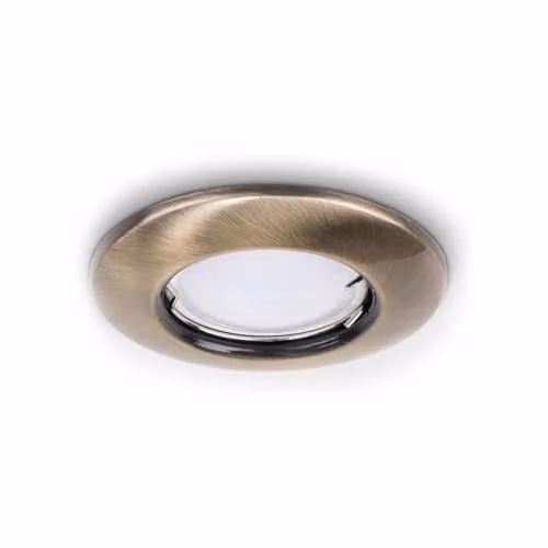 ValueLights Pack of 6 Modern Recessed GU10 Downlight Fixed Ceiling Light Fittings in Gold/Brass