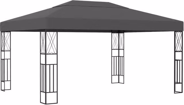 Berkfield Home Hip Gazebo in Anthracite and Black, W: 400 cm, D: 300 cm, H: 260 cm – 1