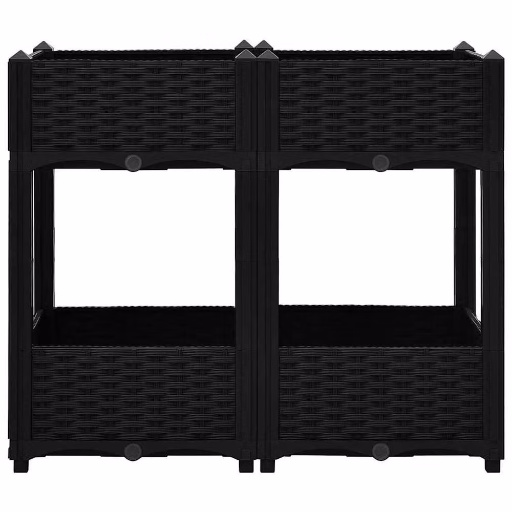 Berkfield Home Black Polypropylene Raised Bed W/D/H: 80 x 40 x 71 cm – 3