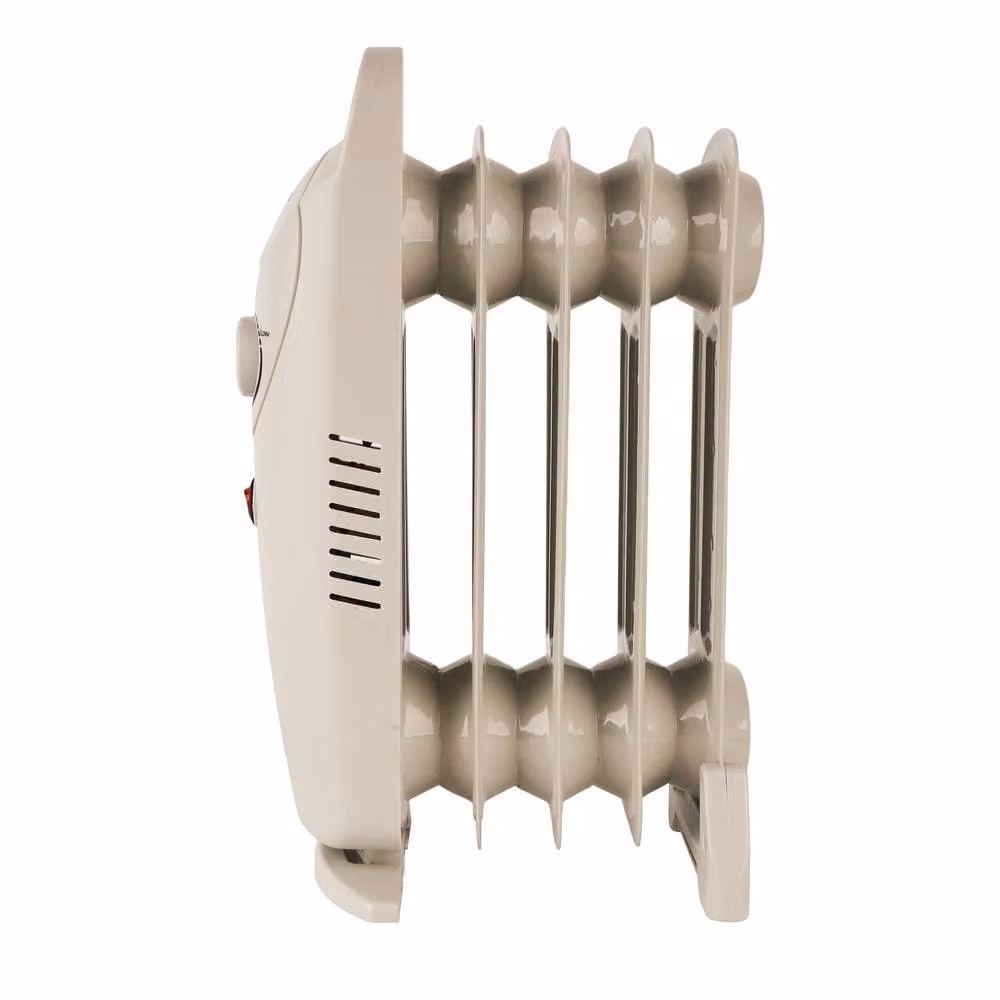 Alivio 5-Fins Oil Filled Freestanding Radiator with Adjustable Thermostat and Overheat Protection, White – 2