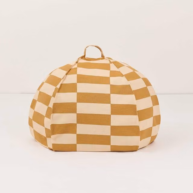 Nobodinoz Vibes Round Beanbag in Mustard and Sand Tiles