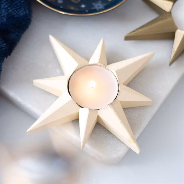 KDMK Modern White Star Tealight Candle Holder