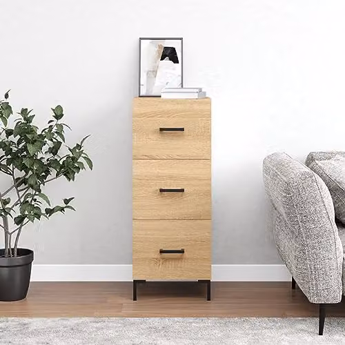 vidaXL Modern Sideboard in Sonoma Oak, Brown, W/D/H: 34.5 x 34.5 x 90 cm – 2
