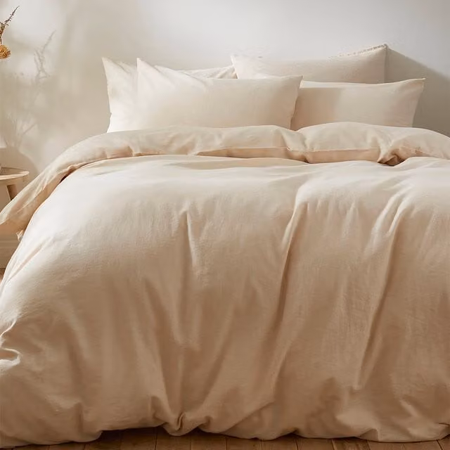 Martex Touch of Linen Duvet Cover Set in Beige, Single, 90 x 200 cm