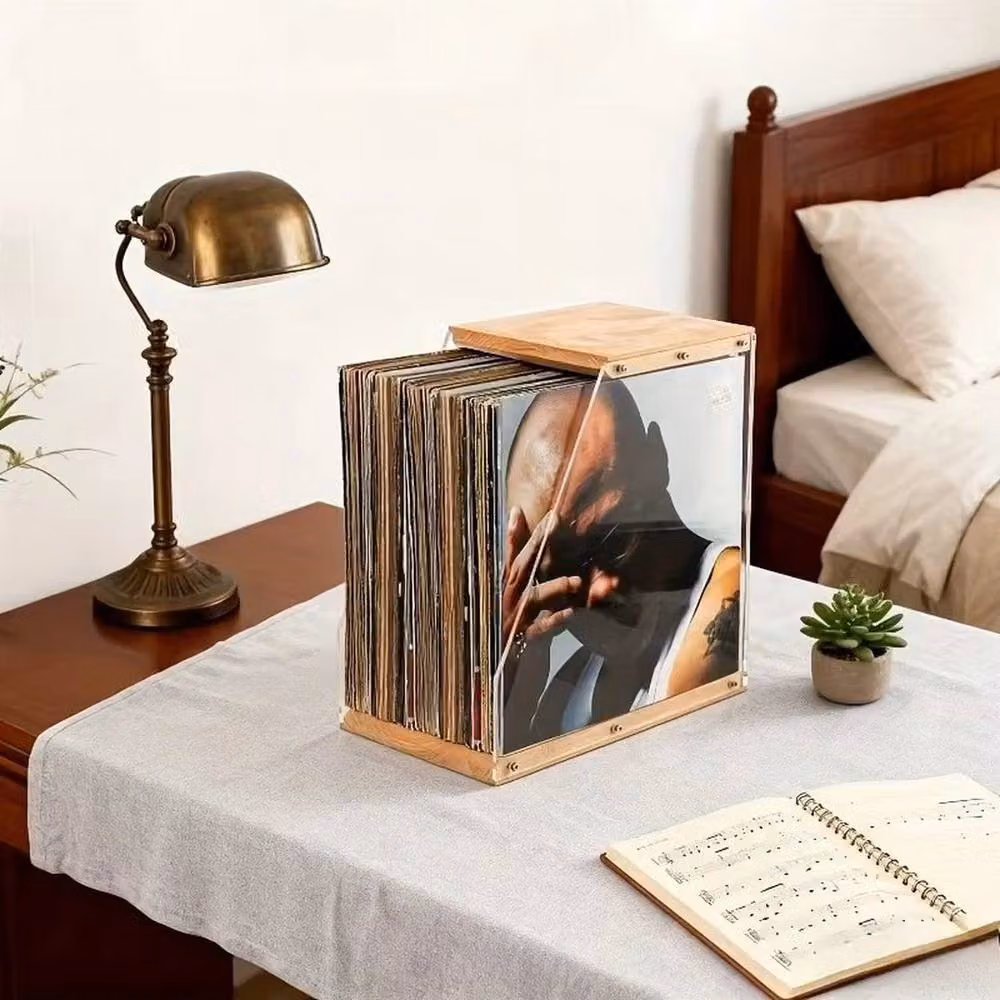 PAWNORA 60 LP Premium Vinyl Record Storage in Natural Wood – 3