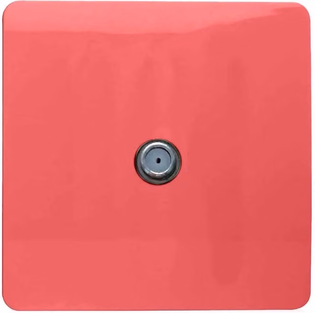 Trendi 1 Gang Flush Mount Satellite Television Socket in Strawberry Red