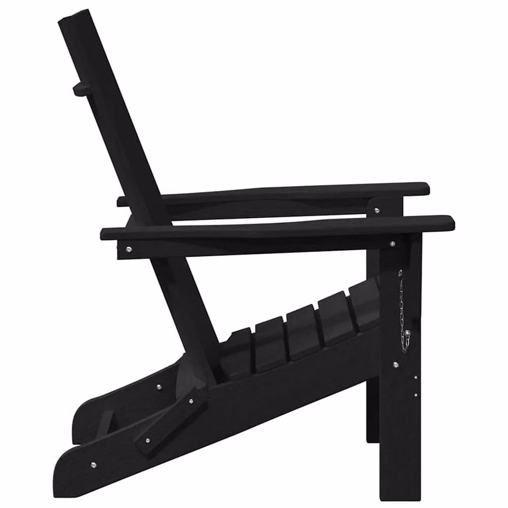 Berkfield Home Modern Folding Adirondack Chair in Black, W/D/H: 74.5 x 80.5 x 90 cm – 4