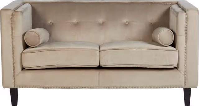 Interiors by Premier Felisa Two Seater Mink Velvet Sofa in Brown