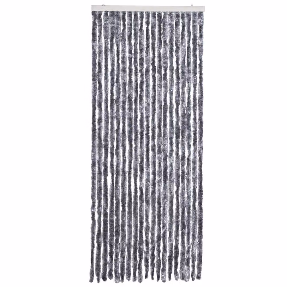 Berkfield Home Silver Chenille Insect Curtain, W: 56 cm, H: 185 cm – 2