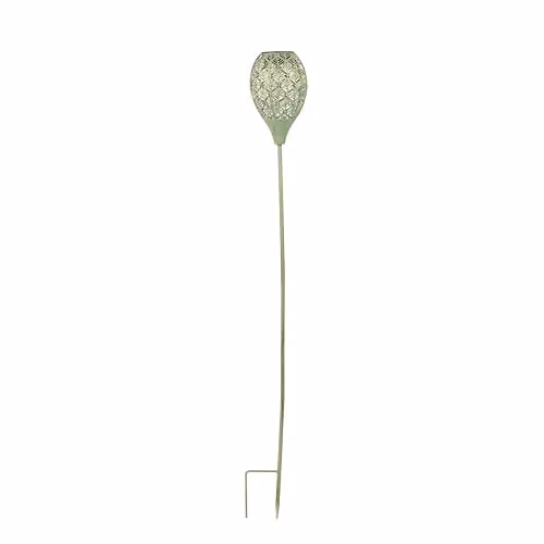 mysmartbuy Set of 2 Green Solar LED Garden Stake Lights with Dusk Sensor and Cool White Light, Height: 90 cm – 2