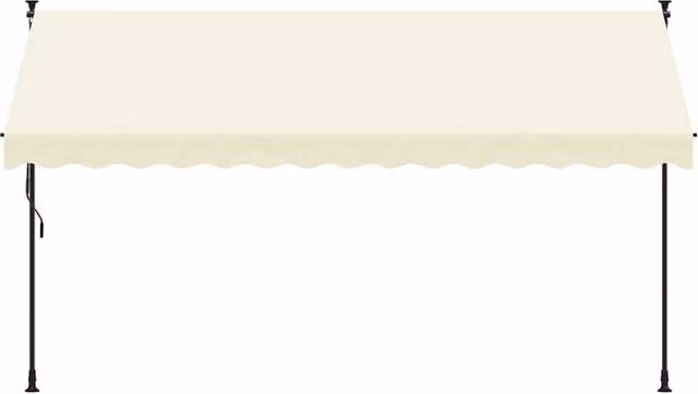 Berkfield Home Manual Retractable Awning in Beige Polyester and Steel, W: 350 cm, D: 150 cm