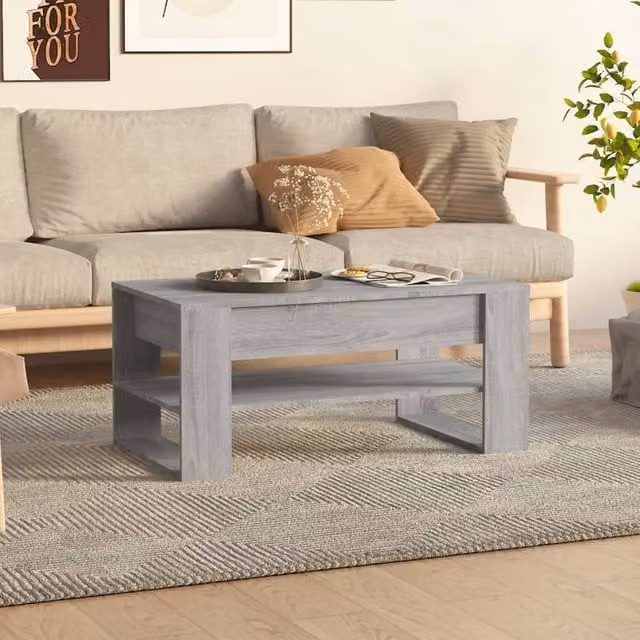 Berkfield Home Grey Sonoma Coffee Table, W/D/H: 102 x 55 x 45 cm – 1