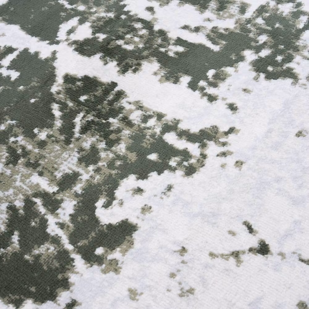 THE RUGS Elaris Stain Resistant Abstract Distressed Living Room Area Rug in Green, W/D: 120 x 170 cm – 4