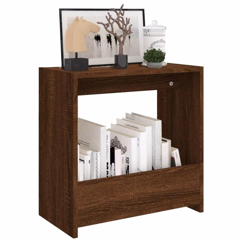 Berkfield Home Rustic Brown Oak Side Table, W/D/H: 26 x 50 x 50 cm – 3
