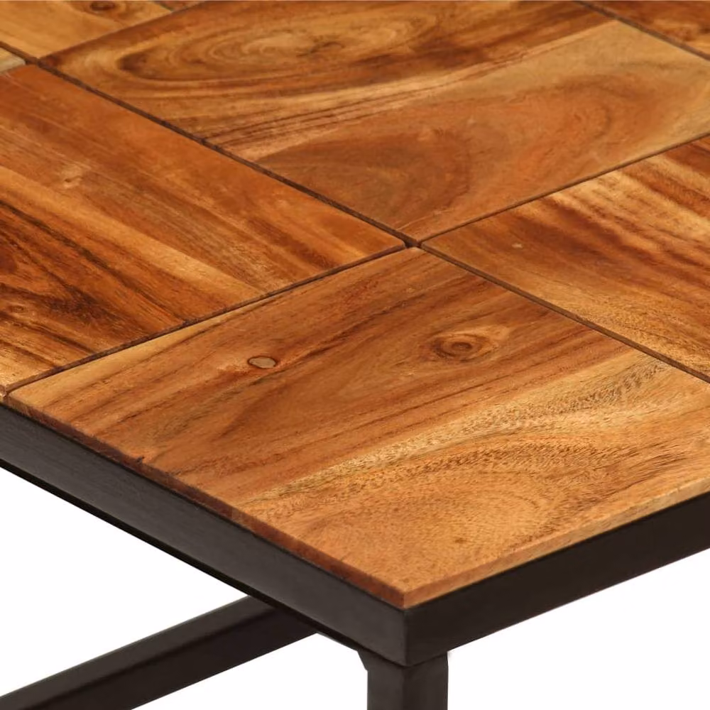 Berkfield Home Industrial Coffee Table in Brown Acacia Wood and Black Steel, W/D/H: 110 x 60 x 40 cm – 4