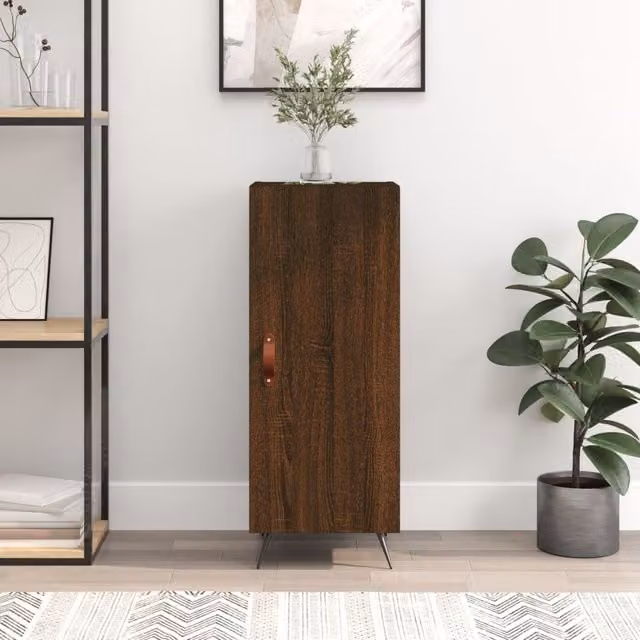 Berkfield Home Modern Sideboard in Brown Oak, W/D/H: 34.5 x 34.5 x 90 cm