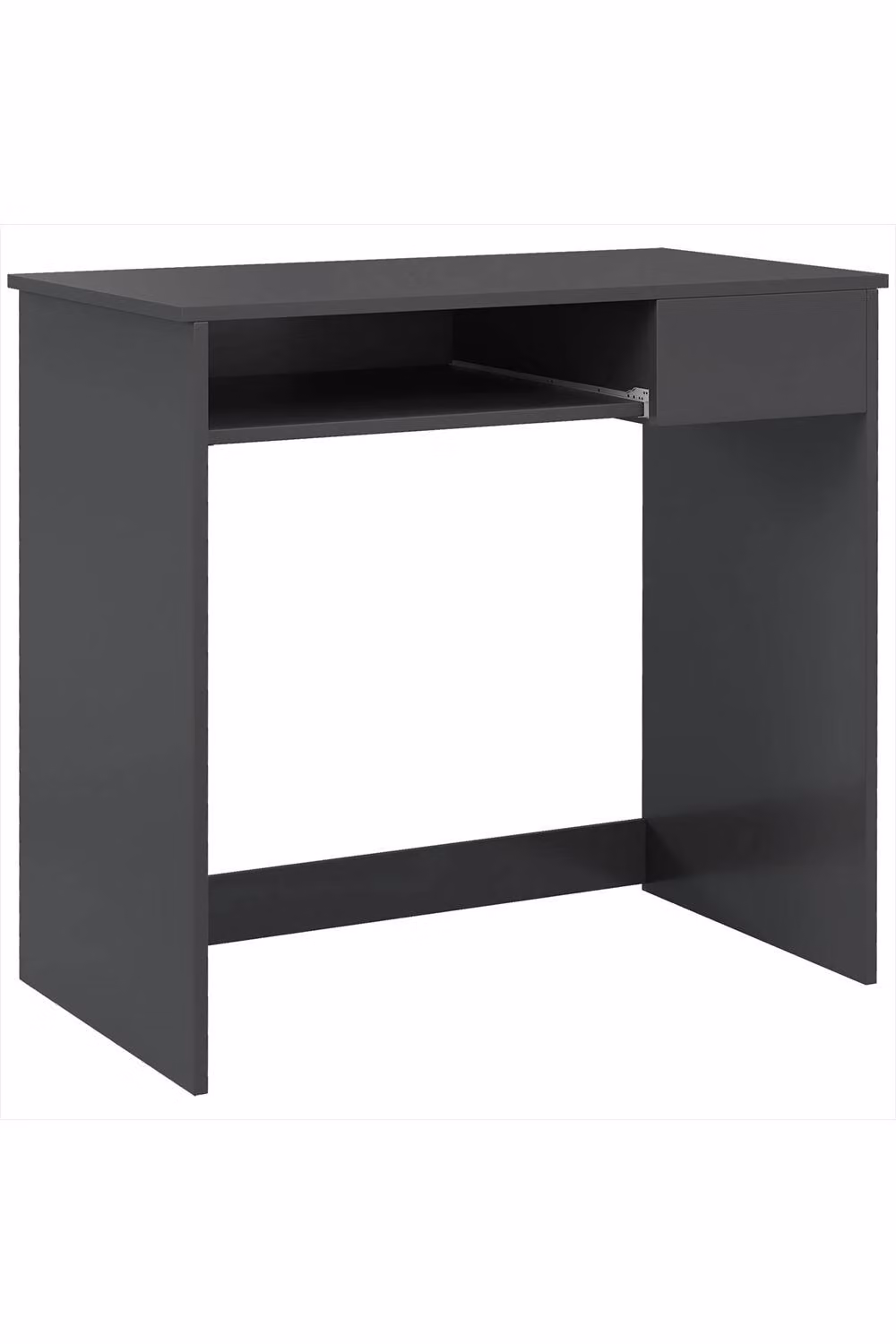 ERGOVEXA Compact Computer Desk with Keyboard Tray and Drawer, Grey – 4