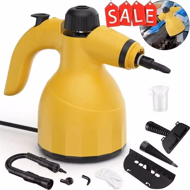 Nordara Handheld Steam Cleaner, 1000W, 3 Bar Pressure, Yellow