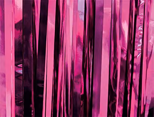 Netagon Metallic Tinsel Curtain, Pink, W: 3 m, H: 1 m – 3