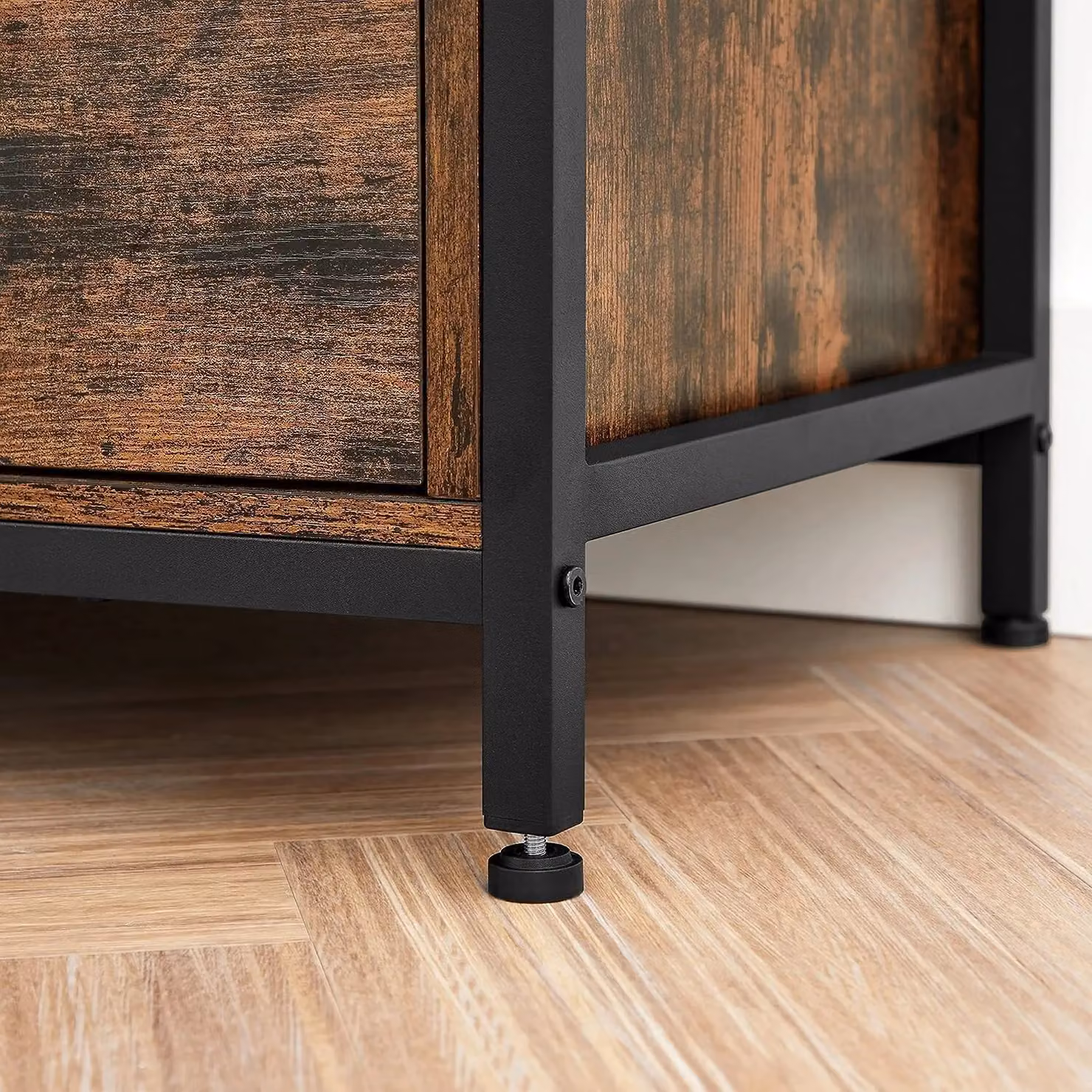 VASAGLE Industrial TV Stand Cabinet with 3 Drawers and 3 Open Shelves in Brown – 7