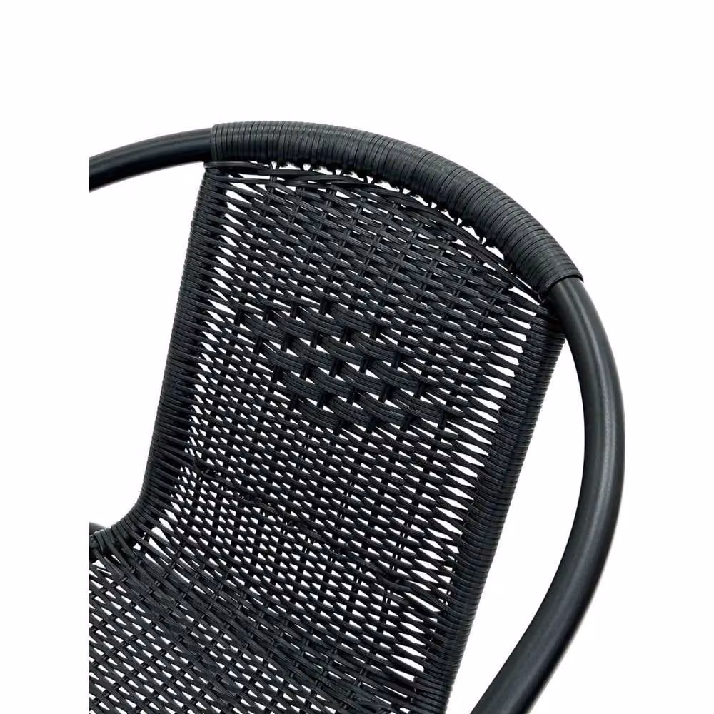 SPETLEK Black Rattan Patio Furniture Set with Table and 3 Chairs – 2