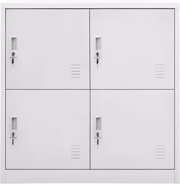 Berkfield Home 5-Piece Freestanding Locker Cabinet Set in Matt Grey, W/D/H: 90 x 45 x 92.5 cm