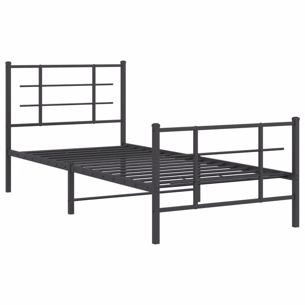 Berkfield Home Metal Bed Frame with Footboard, Black, W/D/H: 90 x 200 cm – 3