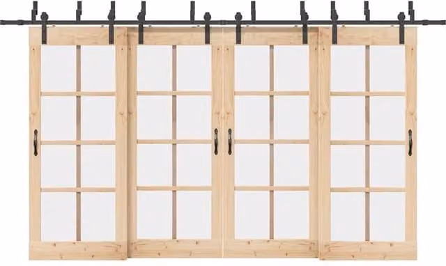 Berkfield Home Sliding Door Hardware Kit, Matt Black Steel – 1