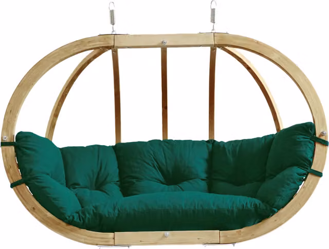 Globo Royal Chair natura in Green with Spruce Wood and Galvanised Steel
