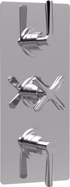 Balterley Triple Concealed Thermostatic Shower Valve Diverter with 3 Outlets in Silver and Chrome