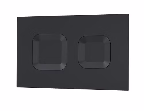 nuie XTY009PS4 Modern Dual Flush Plate with Square Buttons, Matt Black, W: 267 mm, H: 170 mm, D: 11 mm