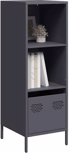 Berkfield Home Anthracite Steel Highboard in Dark Grey, W/D/H: 35 x 39 x 103.5 cm – 1