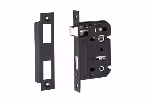 Golden Grace Bathroom Mortise Lock in Matt Black, 64mm Backset