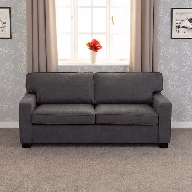 Seconique Eton Upholstered Fabric Sofa Bed in Grey