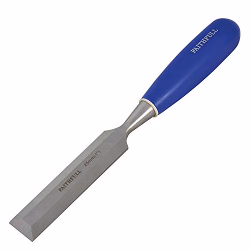 Faithfull Blue Chrome Vanadium Steel Wood Chisel, 25 mm