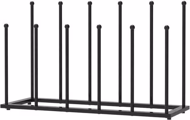 FLAVORA Two-Tier Metal Boot Rack and Shoe Stand in Black, W: 50 cm