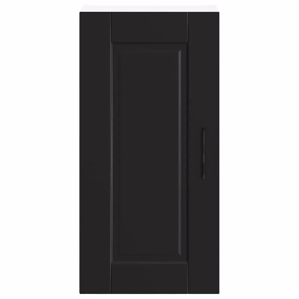 Berkfield Home Porto Black Matt MDF Kitchen Wall Cabinet with Hinged Doors and Internal Shelves – 3